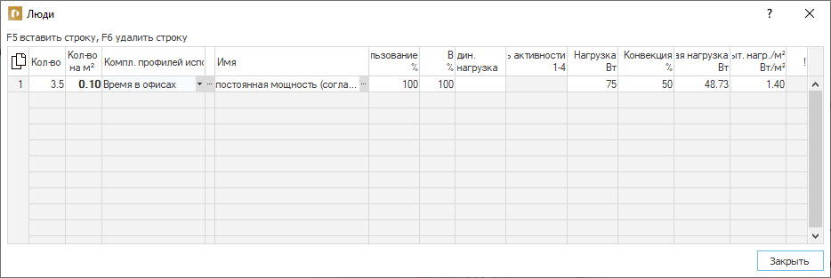 Диалог Количество человек LINEAR Building
