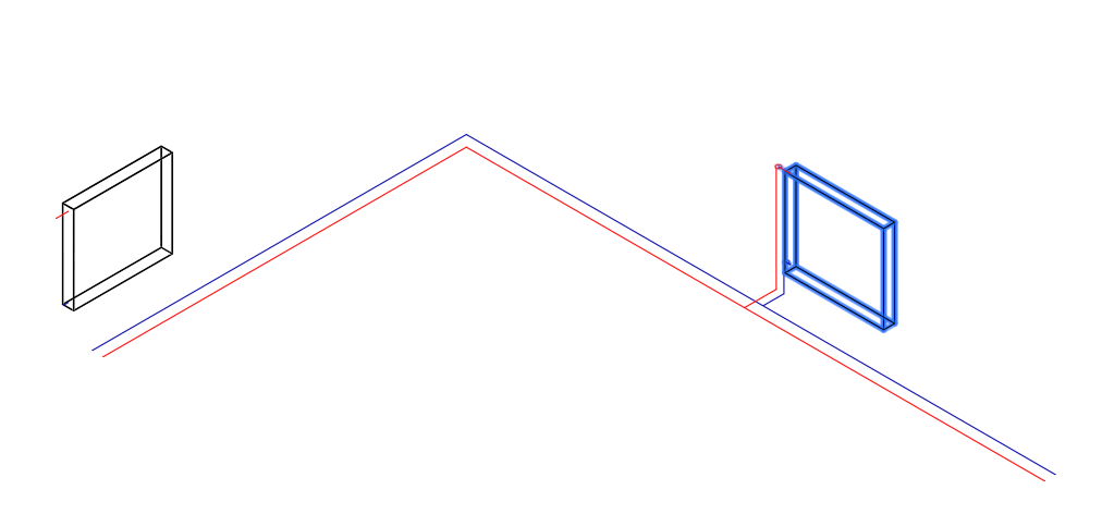 Жесткое подключение радиаторов в модели Linear Solutions AutoCAD