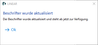Hinweis beim Aktualisieren von Beschriftern in den LINEAR Solutions für Autodesk AutoCAD