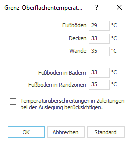 Dialog Grenz Oberflächentemperaturen Linear Building