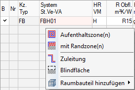 Flächenheizung Auslegung Kontextmenü Linear Building