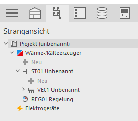 Flächenheizung Strangansicht Linear Building