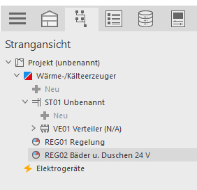 Flächenheizung Strangansicht Linear Building