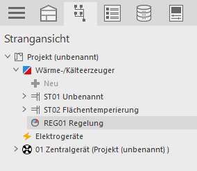 Flächenheizung Strangansicht Linear Building