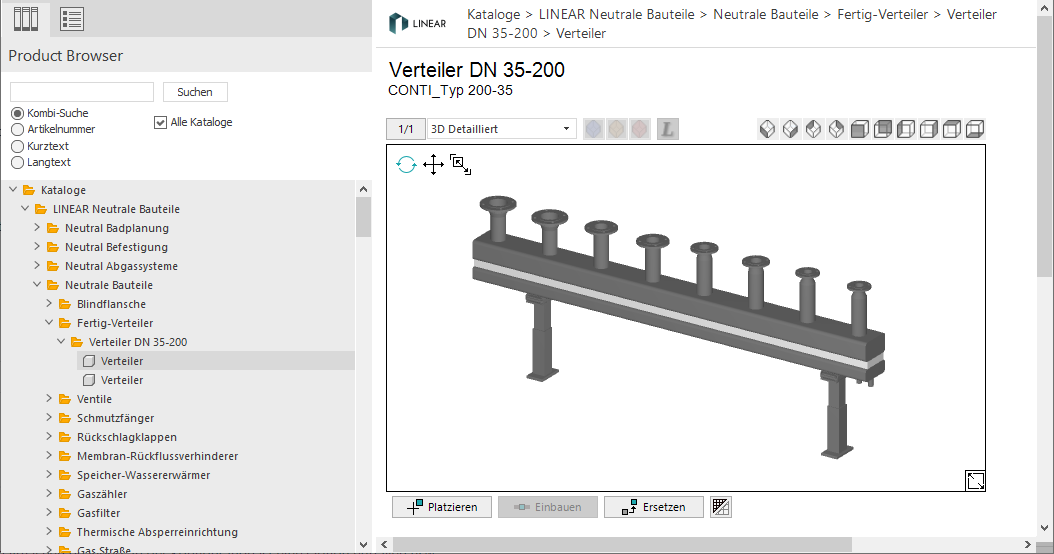 Product Browser Linear CAD Browser
