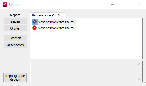 Reports-Dialog in den LINEAR Solutions für Autodesk AutoCAD