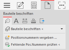 Befehlsgruppe "Bauteile beschriften" in den LINEAR Solutions für Autodesk AutoCAD