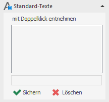 Bereich Standard-Texte in den LINEAR Solutions für Autodesk AutoCAD