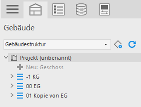 Gebäudestruktur mit kopierten Geschoss