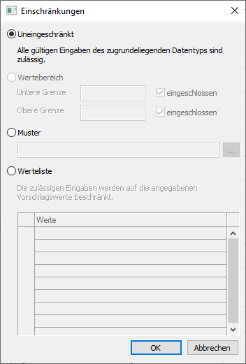 Dialog Einschränkungen in den LINEAR Solutions für Autodesk AutoCAD