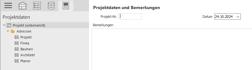 Projektdaten Bemerkungen Linear Building