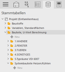 Details Bauteile U-Werte Linear Building