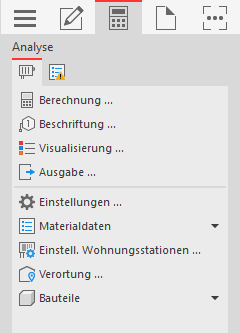 Tab "Analyse" im Control Board der LINEAR Solutions für Autodesk AutoCAD