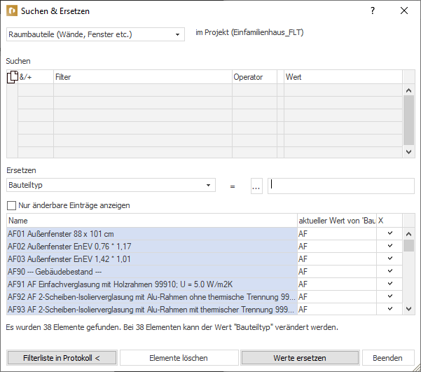 Dialog Suchen Ersetzen Linear Building