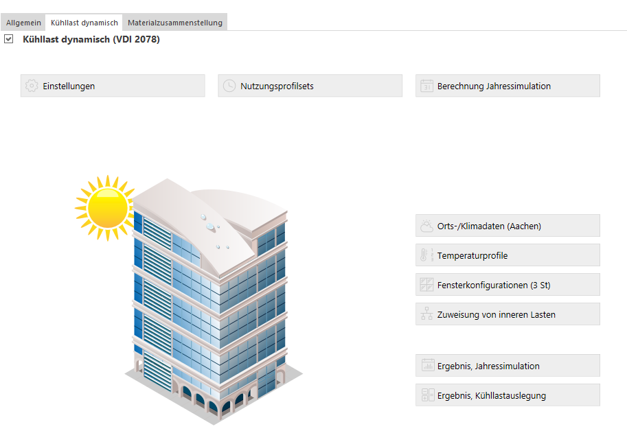 Kühllast dynamisch Projekt Linear Building