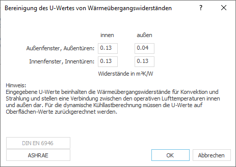 Bereinigung U Wert Linear Building