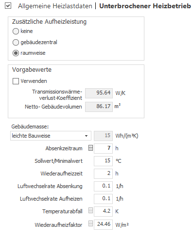 Unterbrochener Heizbetrieb Linear Building
