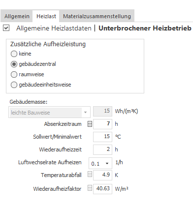 Unterbrochener Heizbetrieb Linear Building