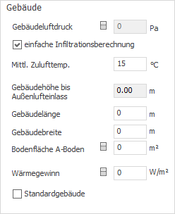 Heizlast Allgemeine Daten Gebäude Linear Building