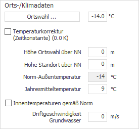 Ortsdaten Klimadaten Projekt Linear Building