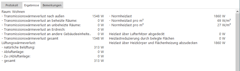 Ergebniss Lüftung Linear Building