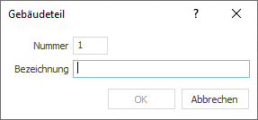 Dialog Gebäudeteil in LINEAR Building