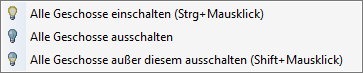 Kontextmenü im Bereich Geschosse in den LINEAR Solutionsfür Autodesk AutoCAD