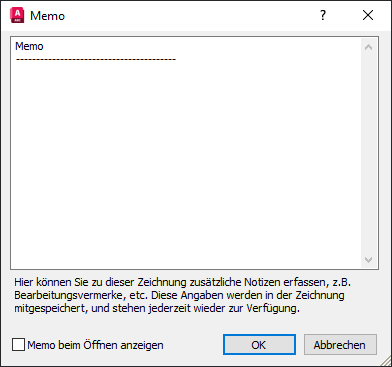 Memo Dialog Linear AutoCAD