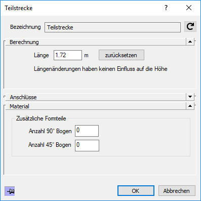 Dialog Teilstrecke Linear AutoCAD