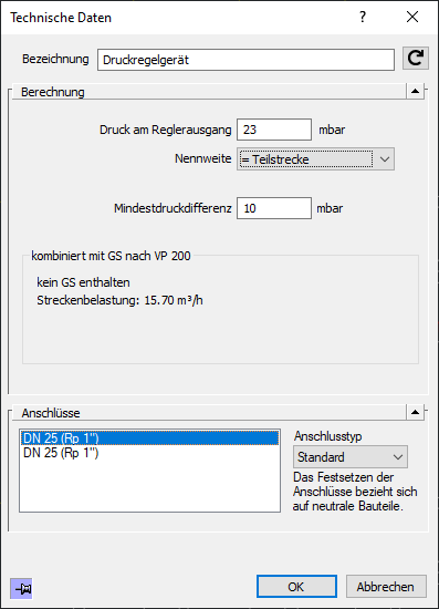 Technische Daten Druckregelgerät Linear Revit