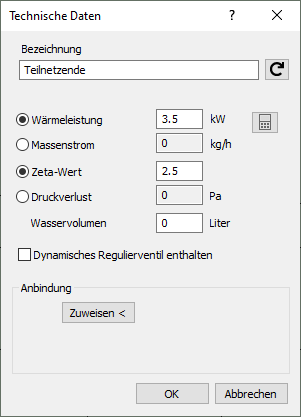 Technische Daten Teilnetzende Linear Revit