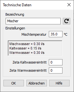 Dialog Technische Daten Linear Revit