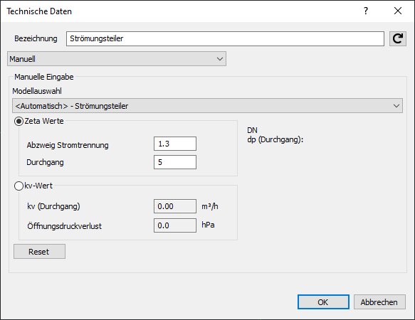 Bauteildaten Strömungsteiler Linear Revit