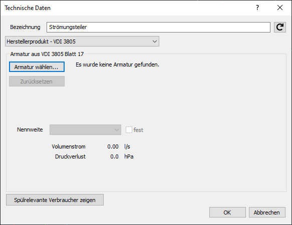 Bauteildaten Strömungsteiler Linear Revit