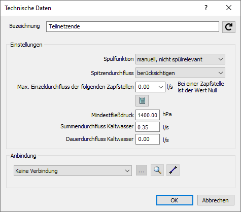 Dialog Technische Daten Linear AutoCAD