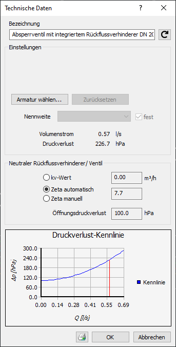 Dialog Technische Daten Linear Revit