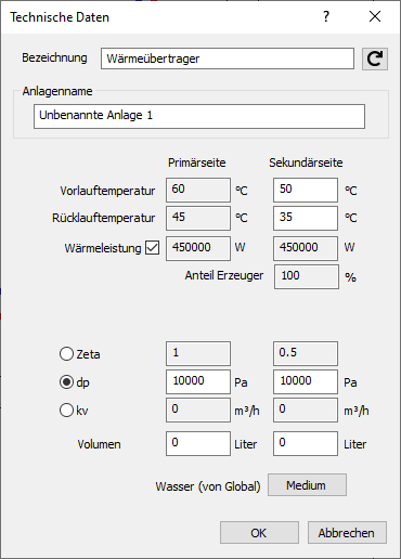 Technische Daten Wärmeübertrager Linear Revit
