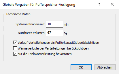 Globale Vorgaben Auslegung Linear AutoCAD