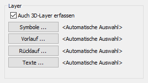 Bereich Layer in den Einstellungen der LINEAR Solutions für Autodesk AutoCAD