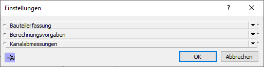 Dialog Einstellungen in Lüftung der LINEAR Solutions für Autodesk AutoCAD