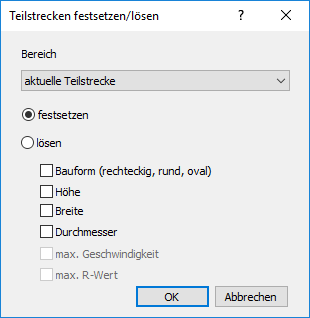 Teilstrecken festsetzen Linear AutoCAD