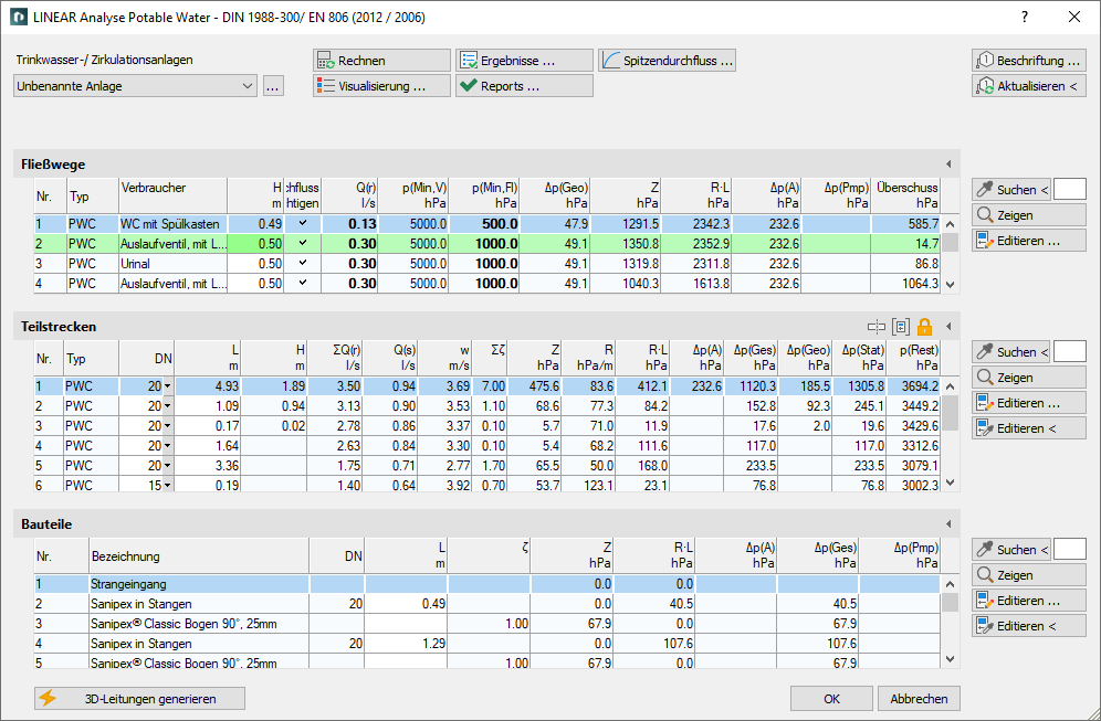 Analyse Potable Water Linear AutoCAD