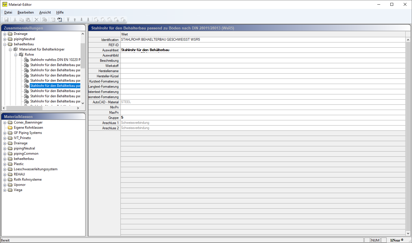 Material Editor Hauptdialog Linear AutoCAD