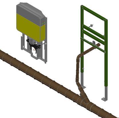Entwässerungsgegenstand angeschlossen mit T-Stück Linear Solutions AutoCAD