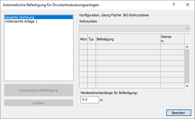 Befestigung Druckentwässerungsanlagen Linear AutoCAD