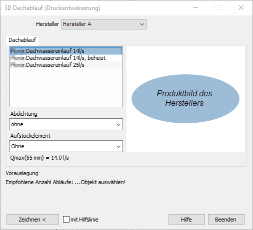 Dialog 3D Dachablauf Linear AutoCAD