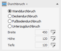 Bereich Durchbruch Gebäude Linear AutoCAD