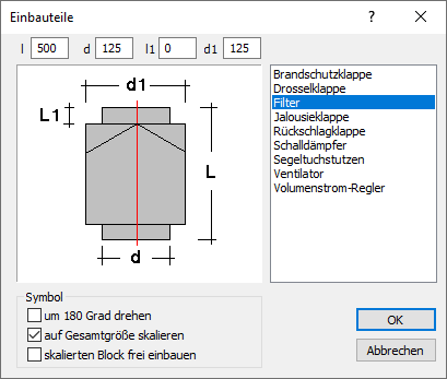 Einbauteile Kanal Linear AutoCAD