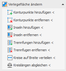 Bereich "Verlegefläche ändern" in den LINEAR Solutions für Autodesk AutoCAD