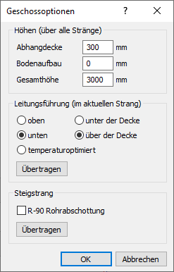 Dialog Geschossoptionen
